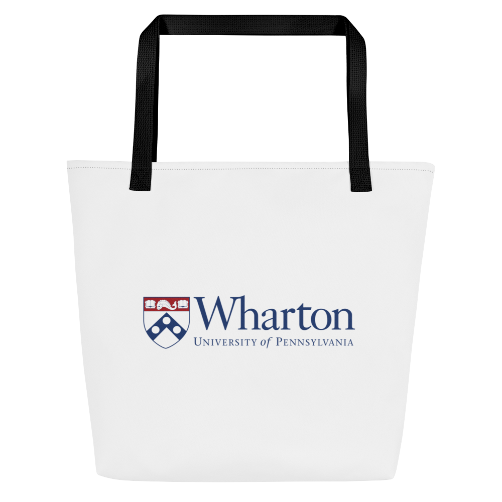 UPenn Wharton White Large Tote Bag